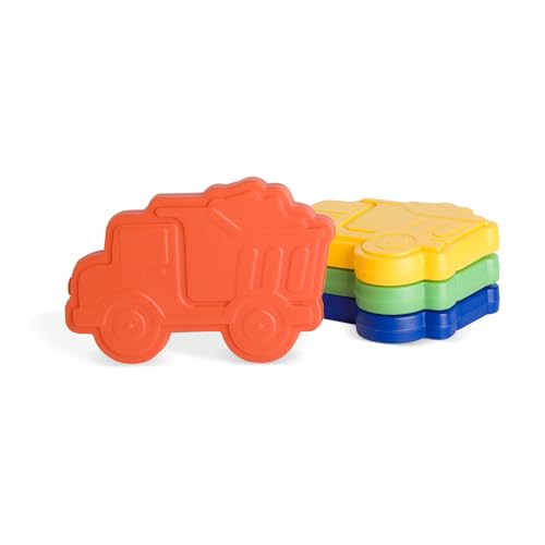 Slim, Reusable Construction Truck Ice Packs for Kids' Lunch Boxes | Freezer Safe | 4 Pack