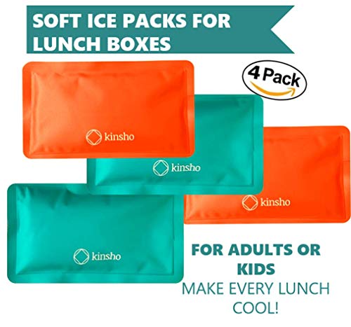 Aqua Orange Kid's 4-Pack Reusable Lunch Box Ice Packs
