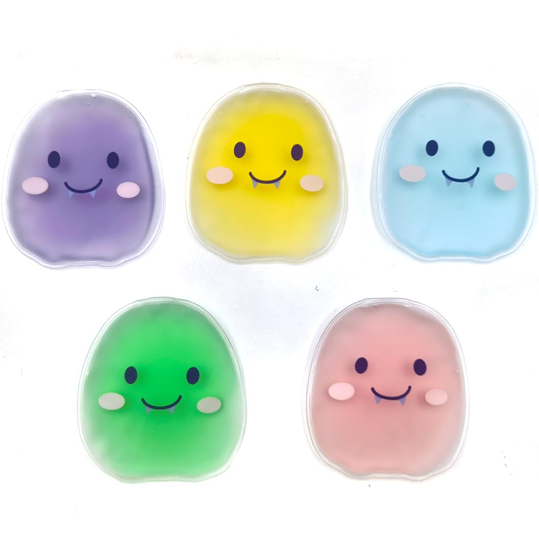 Reusable Boo Boo Ice Packs for Kids: Pain Relief & Lunch Bags (5 Little Ghosts)