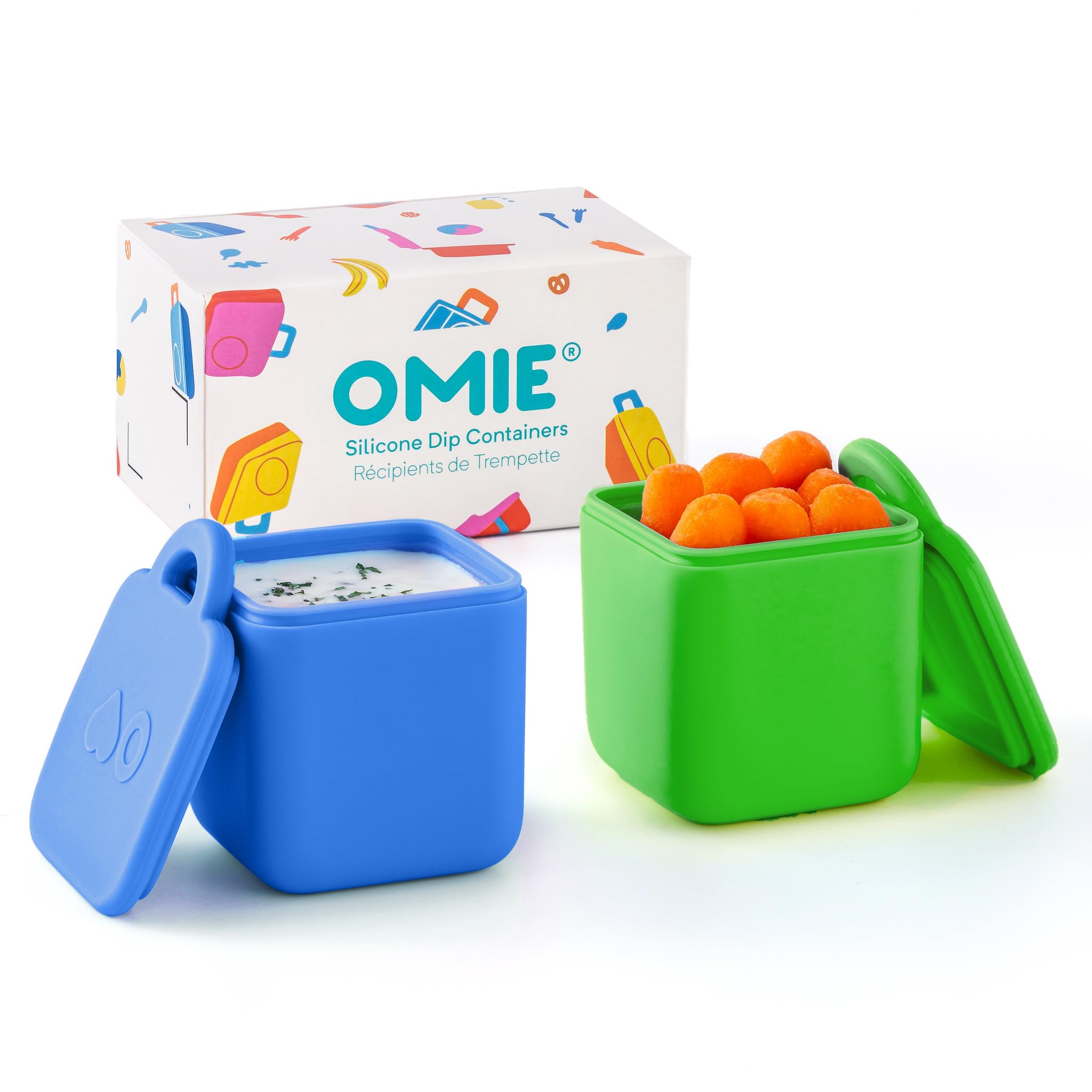 Omie Sea Blue/Green 4 oz Leakproof Dips Containers - 2-Pack
