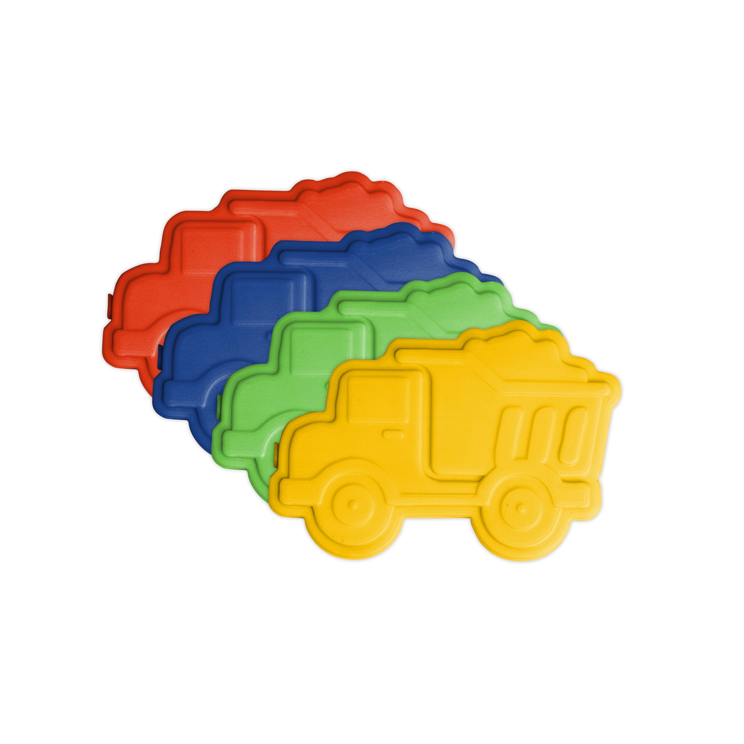 Slim, Reusable Construction Truck Ice Packs for Kids' Lunch Boxes | Freezer Safe | 4 Pack