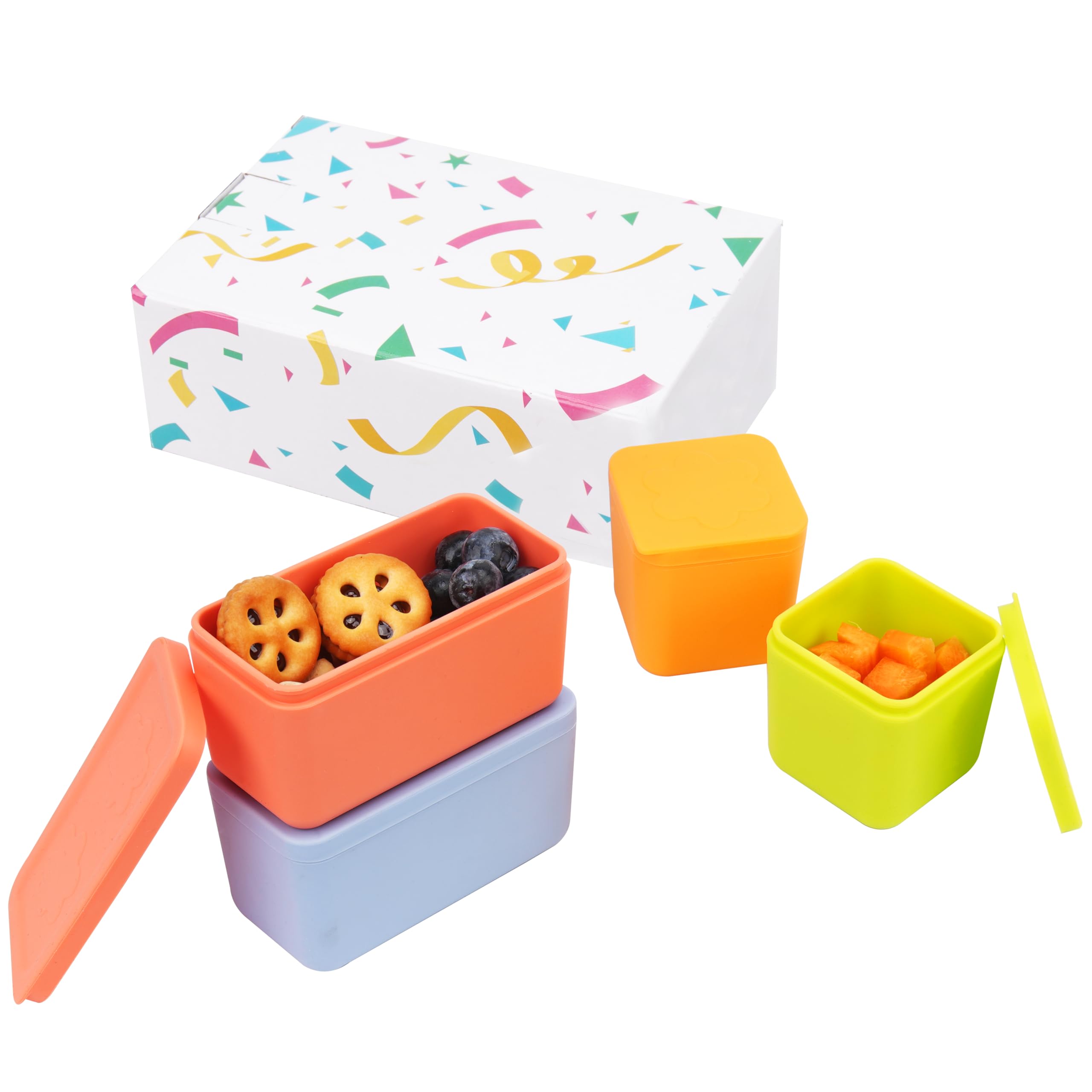 Silicone Dips Containers, 4 Pack for Kids' Lunch Bento Boxes