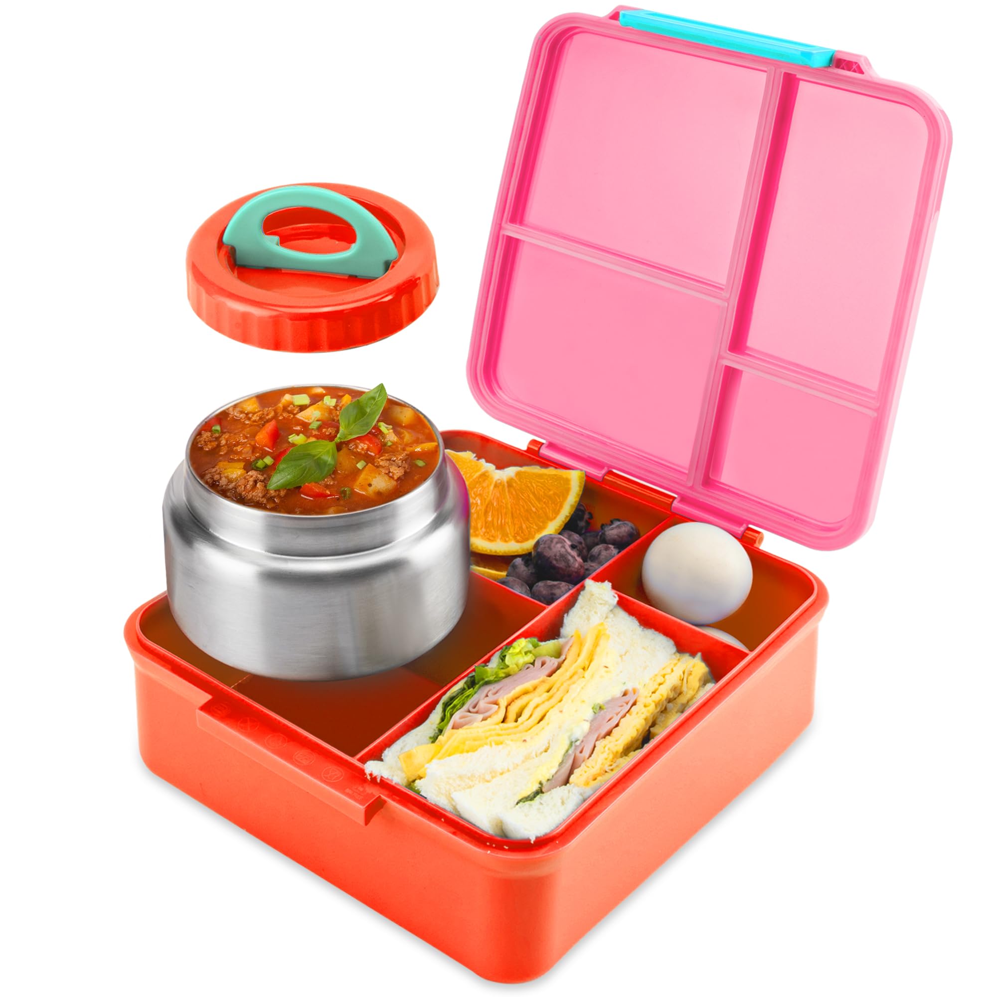 Thermal Kids Bento Lunch Box Set with Leak-proof Containers for School